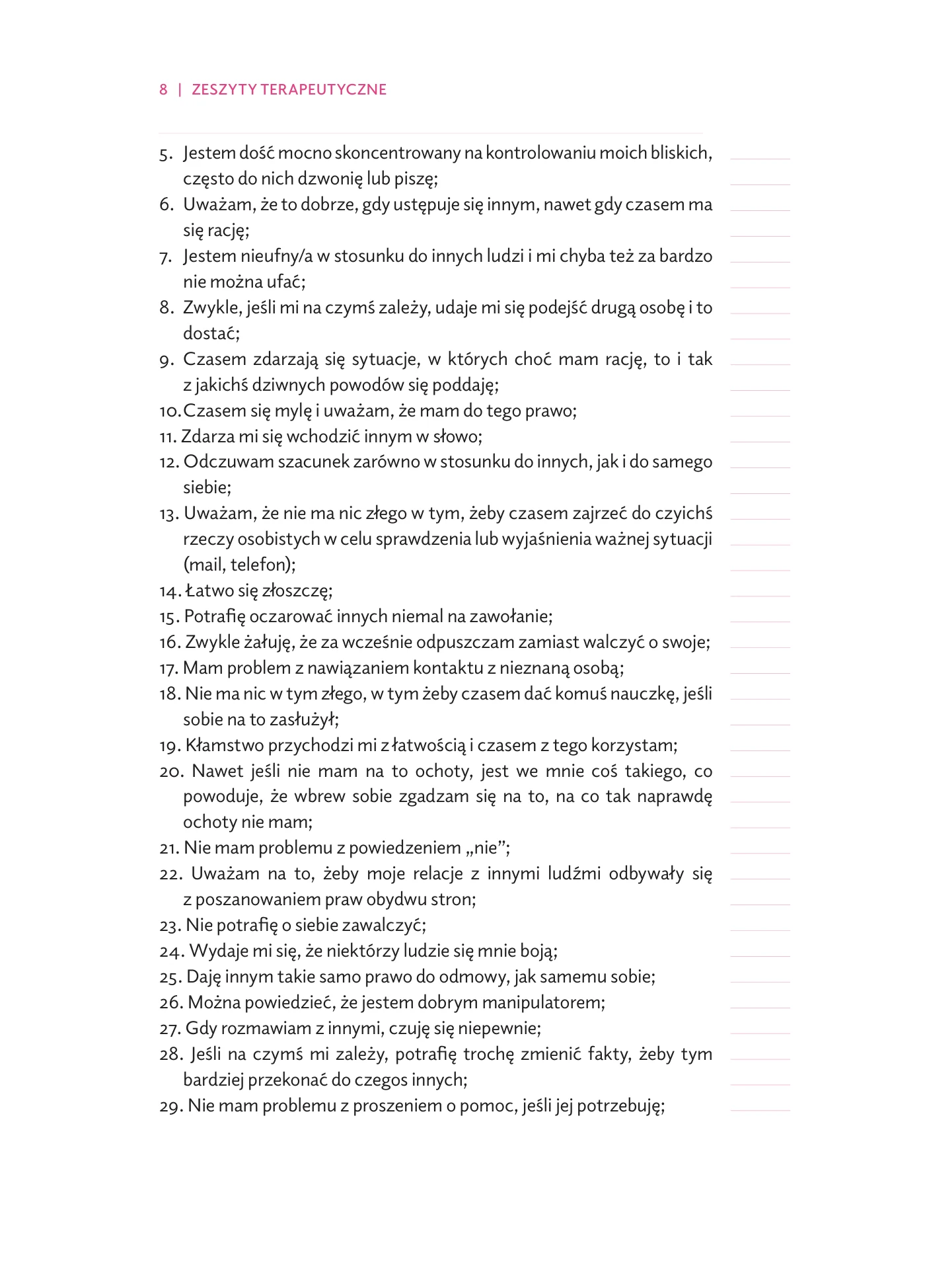 Asertywność: Dalsza część pytań