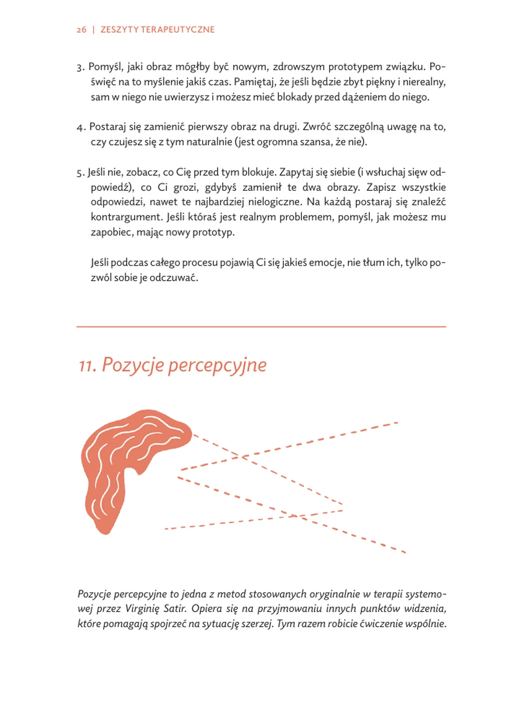 5 pozycji percepcyjnych Satir — JA / TY / ONI / MY / WSZYSCY — zamieniacie się perspektywami